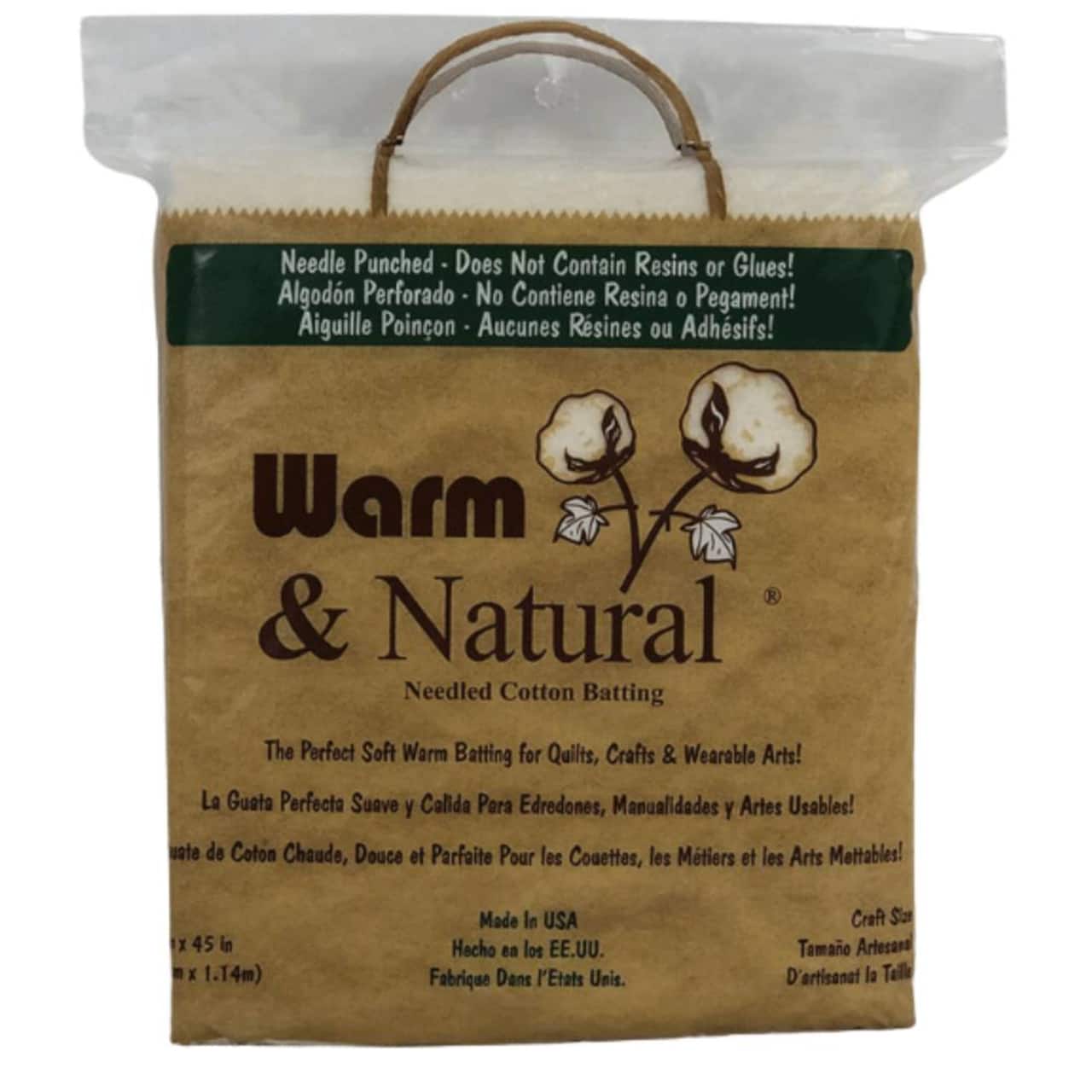 6 Pack: Warm & Natural® 34" x 45" Pre-Cut Craft Cotton Batting